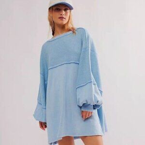 Free People "We The Free" Coastal Solid Crew Oversized Ribbed Dress